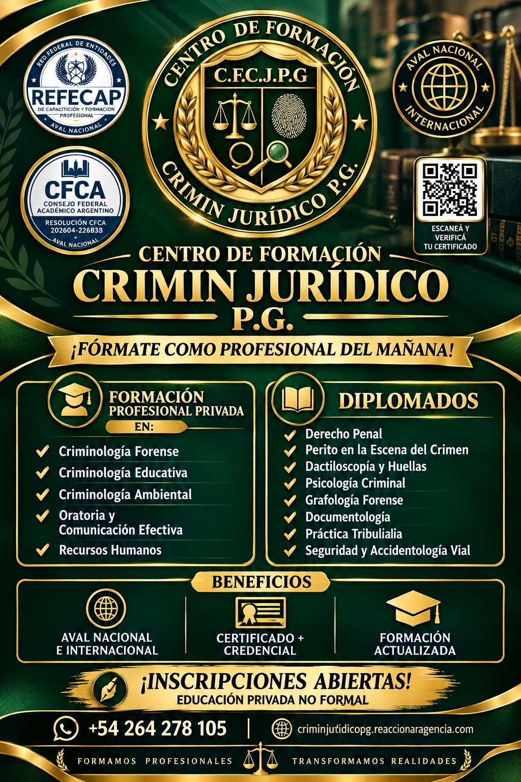 Información institucional sobre las capacitaciones disponibles